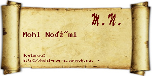 Mohl Noémi névjegykártya